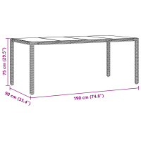 Produktbild för Trädgårdsmöbelset 7 pcs Brun konstrotting