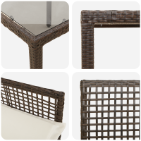 Produktbild för Trädgårdsmöbelset 7 pcs Brun konstrotting