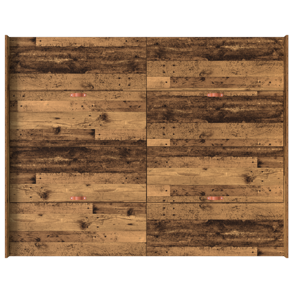 Produktbild för Förvaringssängram Gammalt trä 140 x 190 cm Konstruerat trä