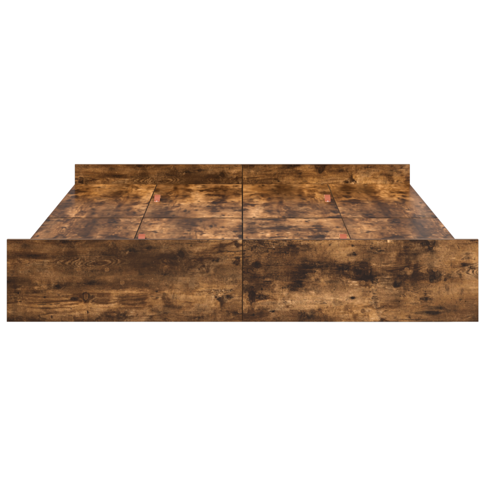 Produktbild för Förvaringssängram med låda Rökt ek 135 x 190 cm Konstruerat trä