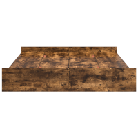 Produktbild för Förvaringssängram med låda Rökt ek 135 x 190 cm Konstruerat trä