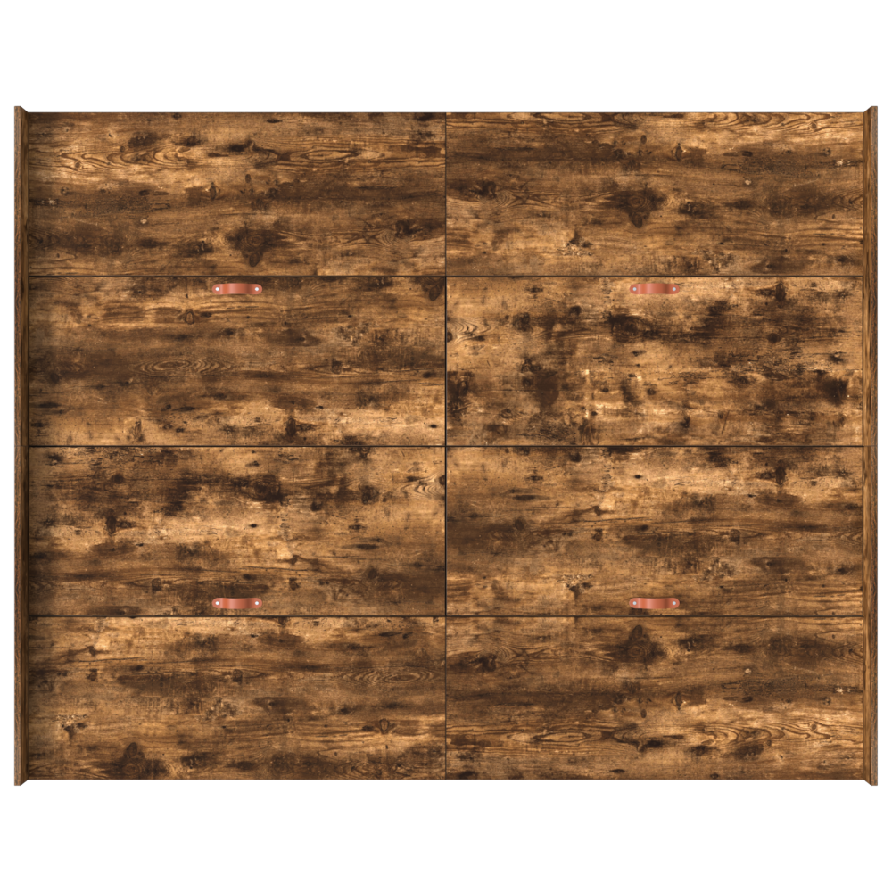 Produktbild för Förvaringssängram med låda Rökt ek 135 x 190 cm Konstruerat trä