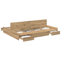 Produktbild för Förvaringssängram Artisan Ek 135 x 190 cm Konstruerat trä
