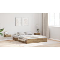 Produktbild för Förvaringssängram Artisan Ek 135 x 190 cm Konstruerat trä
