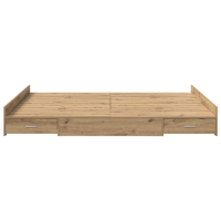Produktbild för Förvaringssängram Artisan Ek 135 x 190 cm Konstruerat trä