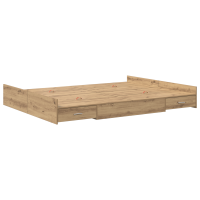 Produktbild för Förvaringssängram Artisan Ek 135 x 190 cm Konstruerat trä