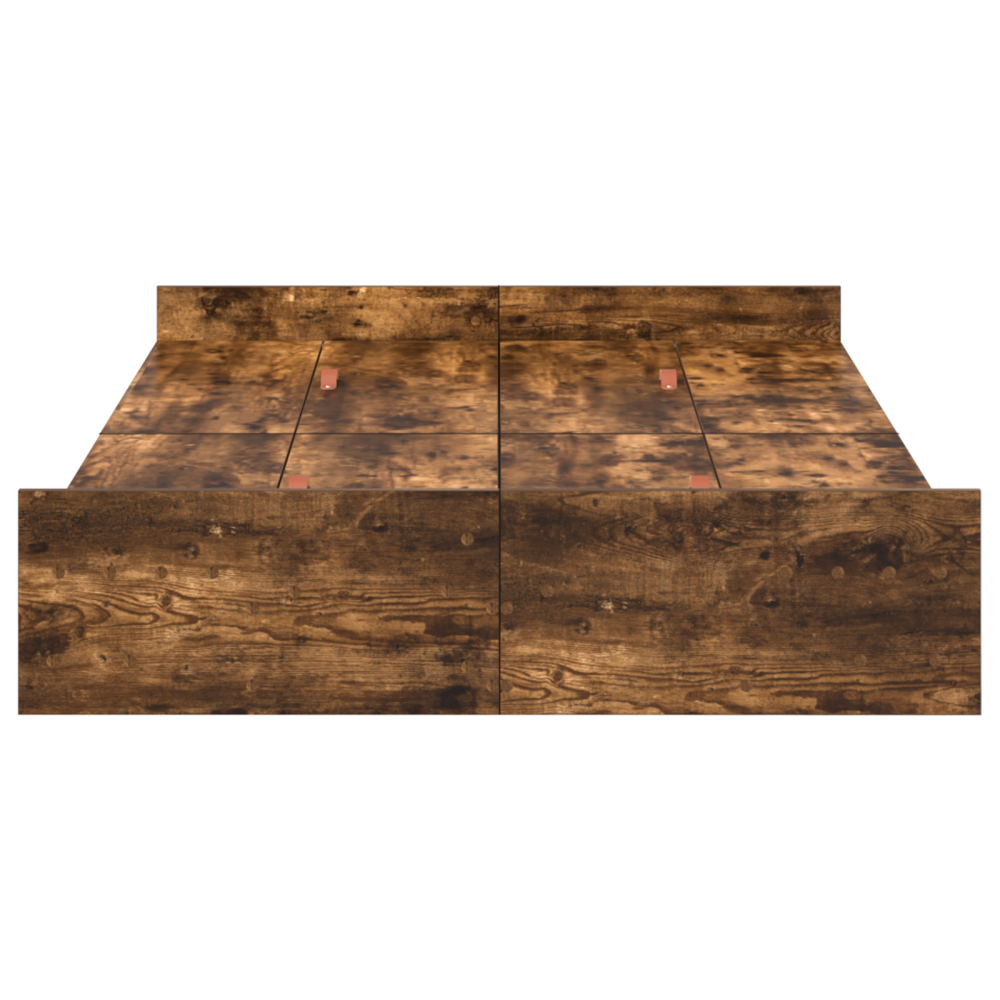 Produktbild för Förvaringssängram med låda Rökt ek 120 x 190 cm Konstruerat trä
