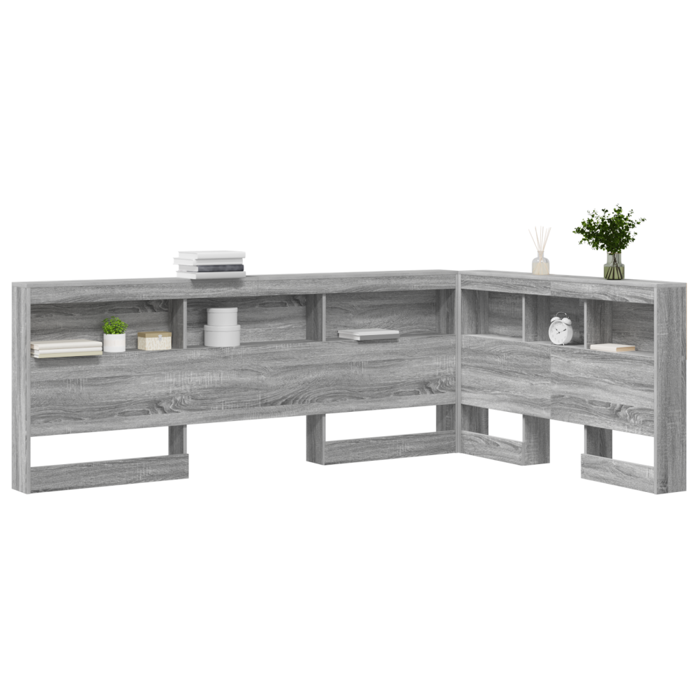 Produktbild för Förvaringshuvudgavel Grå Sonoma 120 cm Konstruerat trä