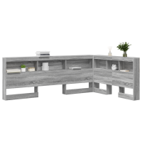 Produktbild för Förvaringshuvudgavel Grå Sonoma 120 cm Konstruerat trä