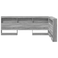 Produktbild för Förvaringshuvudgavel Grå Sonoma 120 cm Konstruerat trä