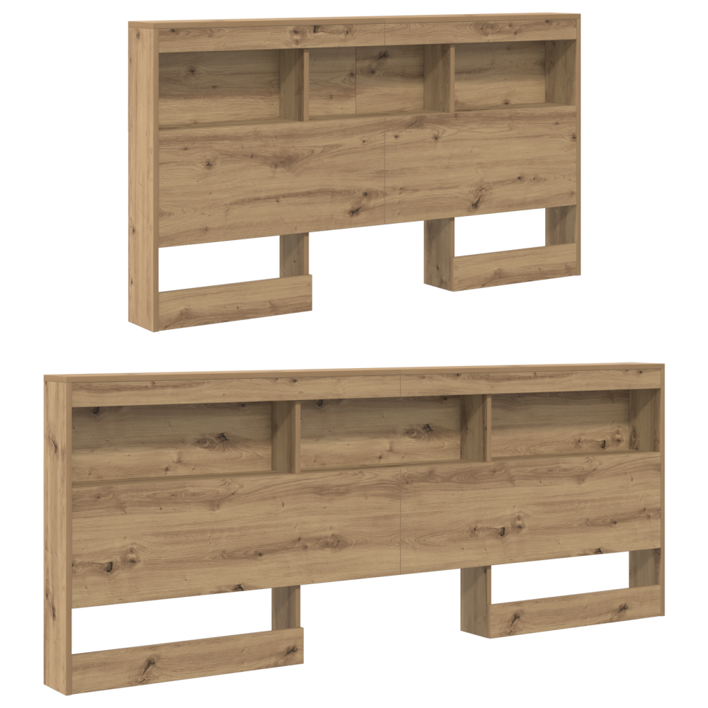 Produktbild för Förvaringshuvudgavel Artisan Ek 140 cm Konstruerat trä