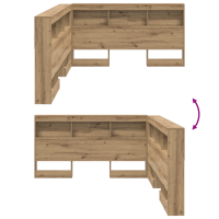 Produktbild för Förvaringshuvudgavel Artisan Ek 160 cm Konstruerat trä