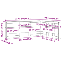 Produktbild för Förvaringshuvudgavel Artisan Ek 160 cm Konstruerat trä
