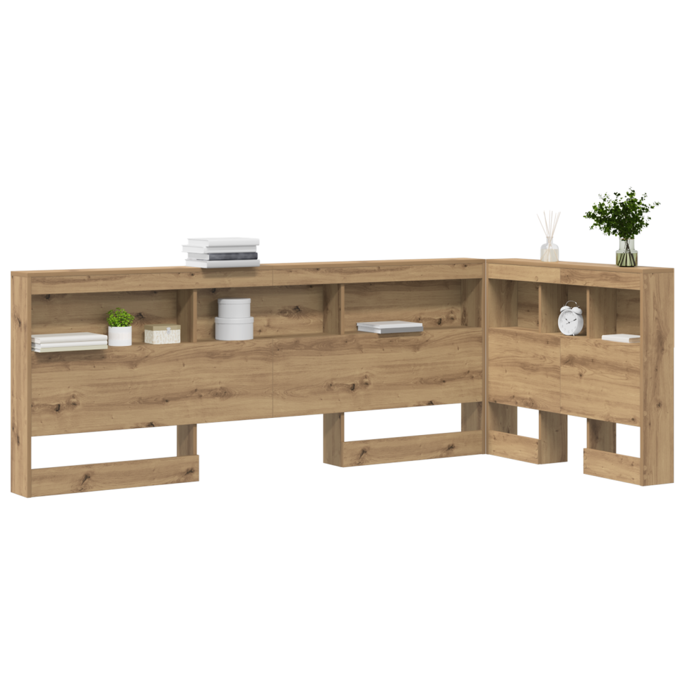 Produktbild för Förvaringshuvudgavel med hylla Artisan Ek 90 cm Konstruerat trä