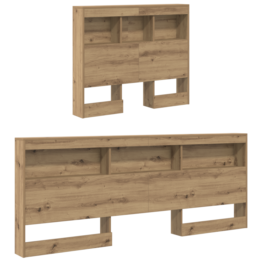 Produktbild för Förvaringshuvudgavel med hylla Artisan Ek 90 cm Konstruerat trä
