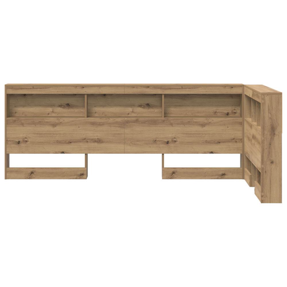 Produktbild för Förvaringshuvudgavel med hylla Artisan Ek 90 cm Konstruerat trä