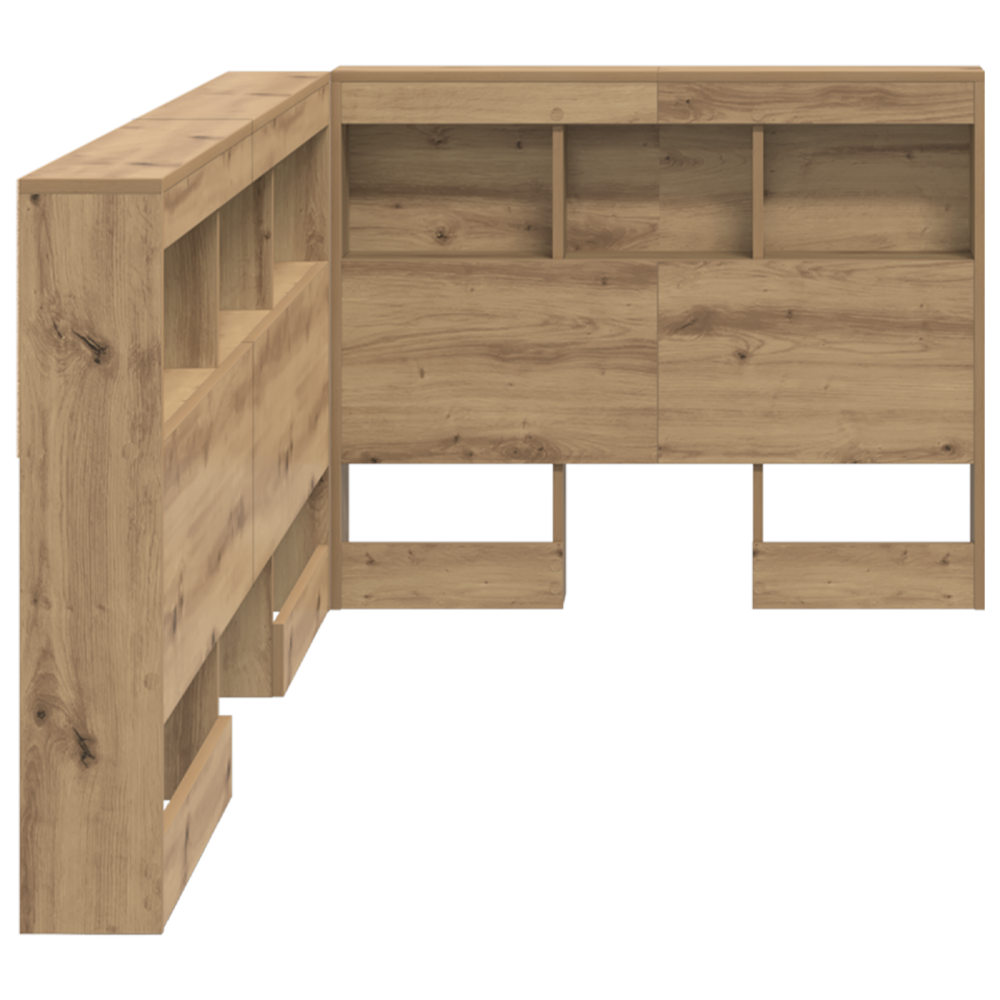 Produktbild för Förvaringshuvudgavel med hylla Artisan Ek 90 cm Konstruerat trä