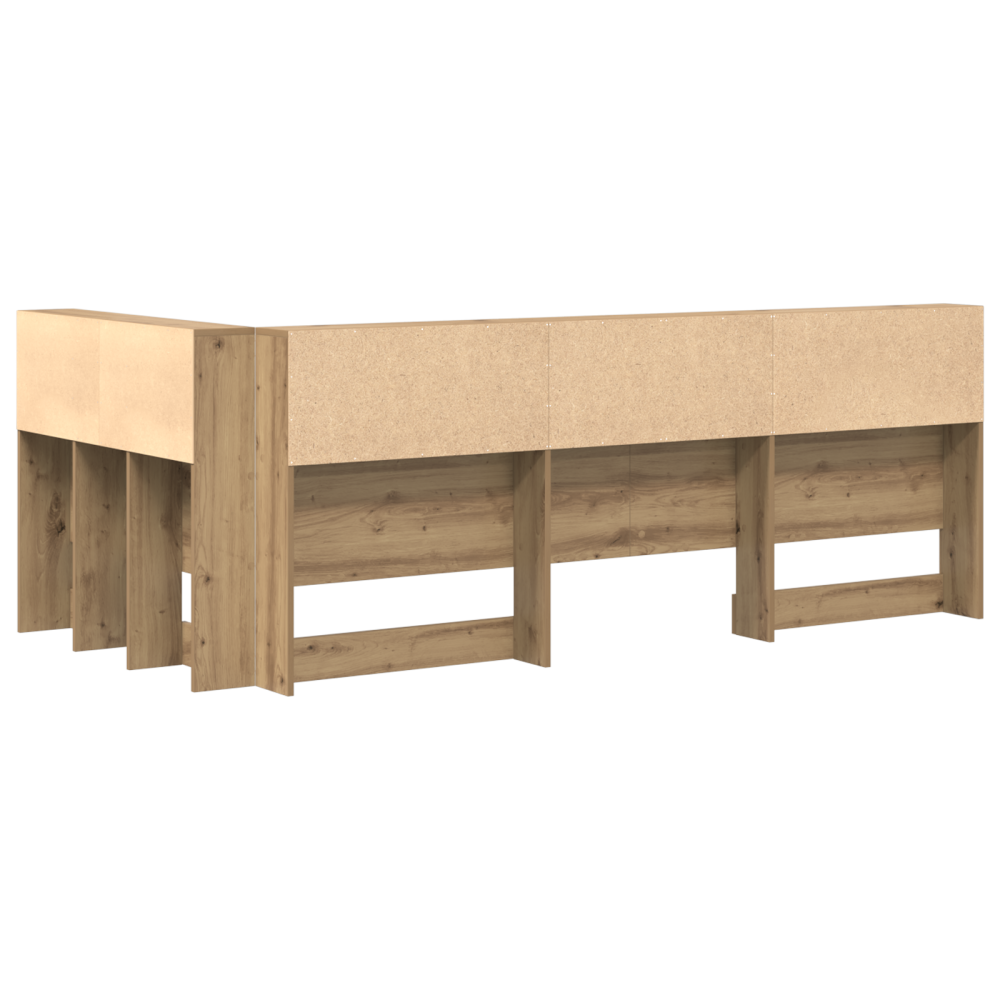 Produktbild för Förvaringshuvudgavel med hylla Artisan Ek 90 cm Konstruerat trä