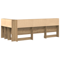 Produktbild för Förvaringshuvudgavel med hylla Artisan Ek 90 cm Konstruerat trä