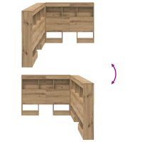 Produktbild för Förvaringshuvudgavel med hylla Artisan Ek 90 cm Konstruerat trä