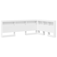 Produktbild för Förvaringshuvudgavel med hylla Vit 207,5 x 137,5 x 76,5 cm