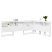 Produktbild för Förvaringshuvudgavel med hylla Vit 207,5 x 137,5 x 76,5 cm