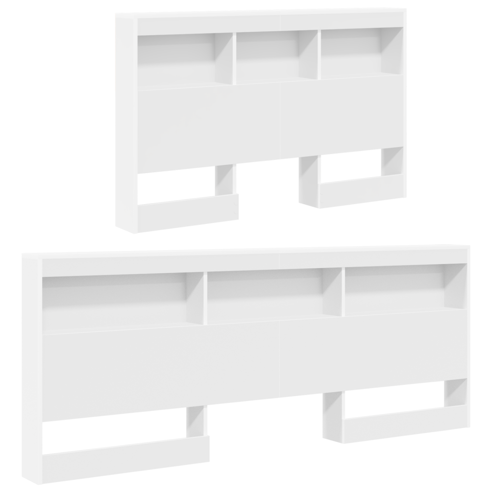 Produktbild för Förvaringshuvudgavel med hylla Vit 207,5 x 137,5 x 76,5 cm