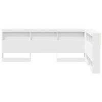 Produktbild för Förvaringshuvudgavel med hylla Vit 207,5 x 137,5 x 76,5 cm