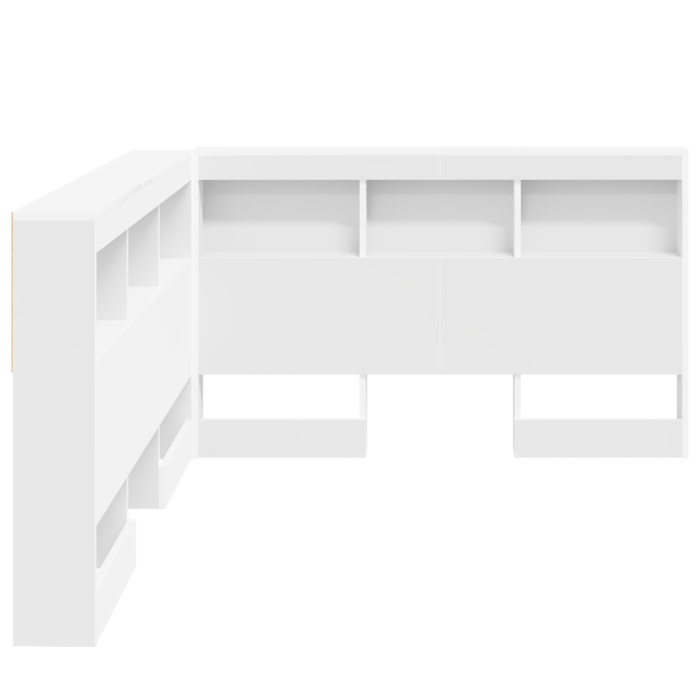 Produktbild för Förvaringshuvudgavel med hylla Vit 207,5 x 137,5 x 76,5 cm