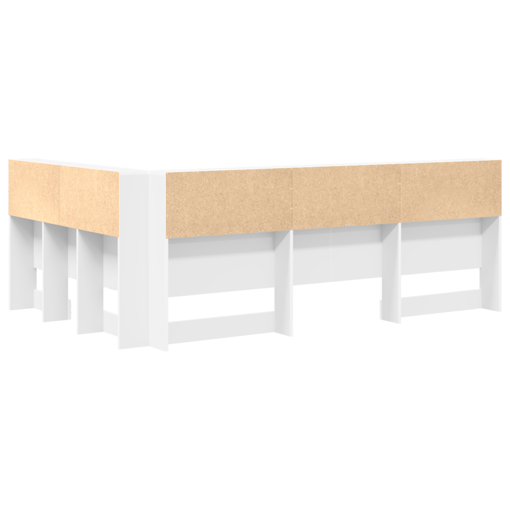 Produktbild för Förvaringshuvudgavel med hylla Vit 207,5 x 137,5 x 76,5 cm