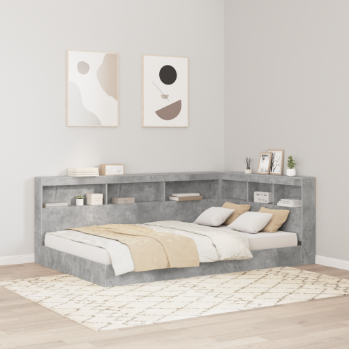 vidaXL Förvaringshuvudgavel Betonggrå 207,5 x 137,5 x 76,5 cm