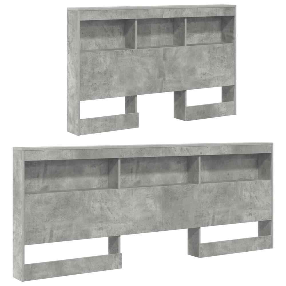 Produktbild för Förvaringshuvudgavel Betonggrå 207,5 x 137,5 x 76,5 cm