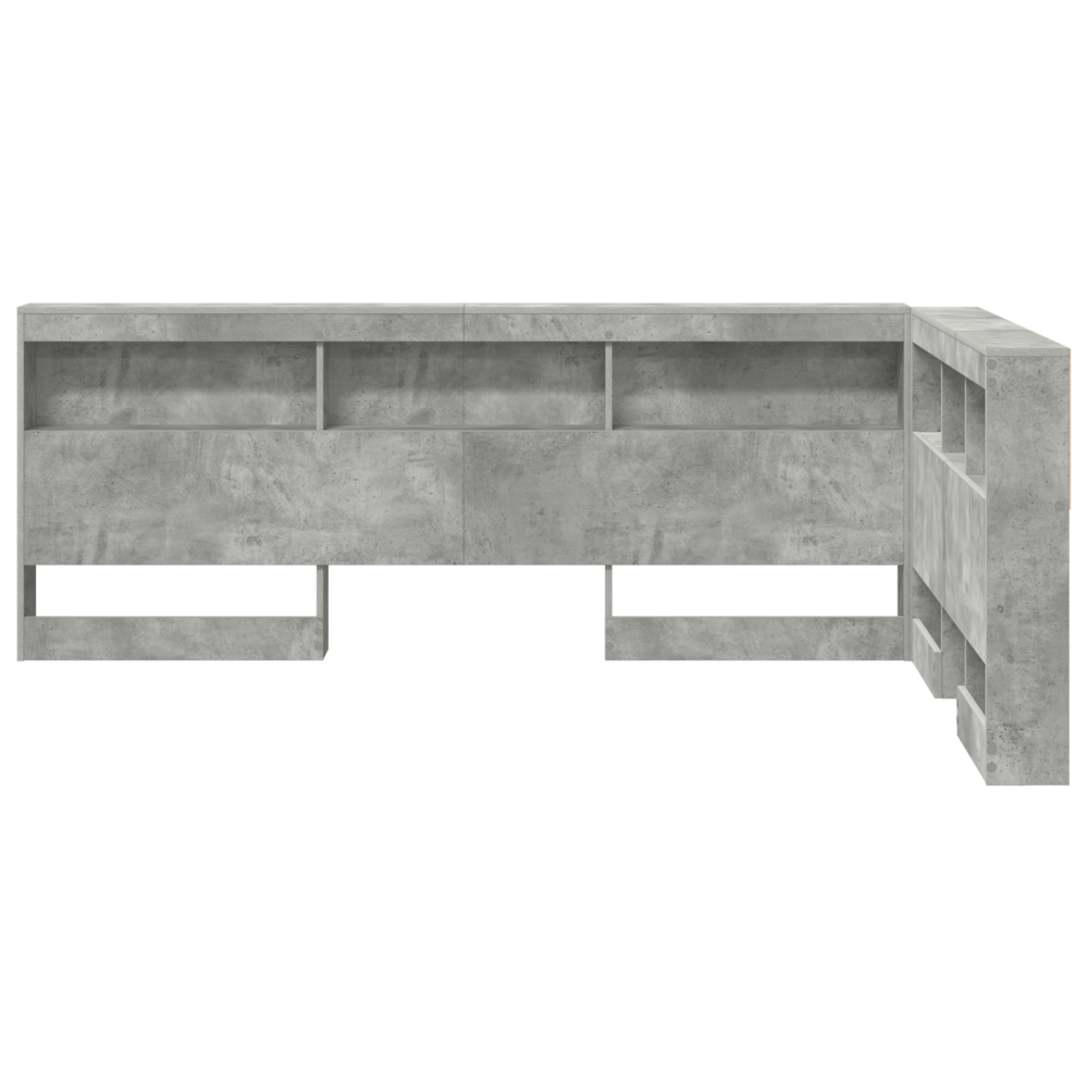 Produktbild för Förvaringshuvudgavel Betonggrå 207,5 x 137,5 x 76,5 cm