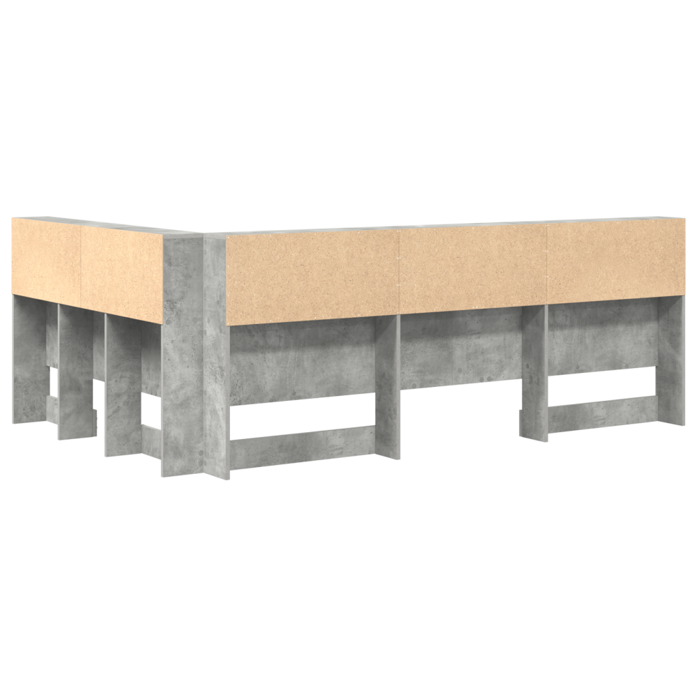 Produktbild för Förvaringshuvudgavel Betonggrå 207,5 x 137,5 x 76,5 cm