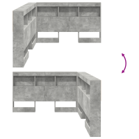 Produktbild för Förvaringshuvudgavel Betonggrå 207,5 x 137,5 x 76,5 cm