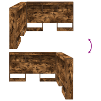 Produktbild för Förvaringshuvudgavel med hylla Rökt ek 207,5 x 137,5 x 76,5 cm