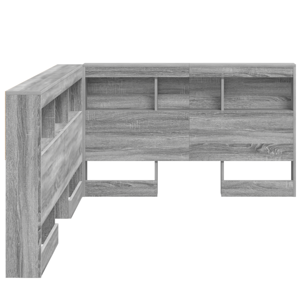 Produktbild för Förvaringshuvudgavel Grå Sonoma 207,5 x 137,5 x 76,5 cm