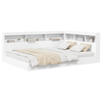 Produktbild för Bokhylla Säng med huvudgavel Vit 140 x 200 cm Konstruerat trä