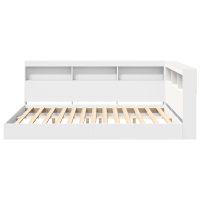 Produktbild för Bokhylla Säng med huvudgavel Vit 140 x 200 cm Konstruerat trä