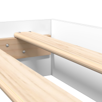 Produktbild för Bokhylla Säng med huvudgavel Vit 140 x 200 cm Konstruerat trä
