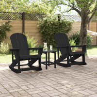 Produktbild för Adirondack Gungstolar 2 pcs Svart HDPE