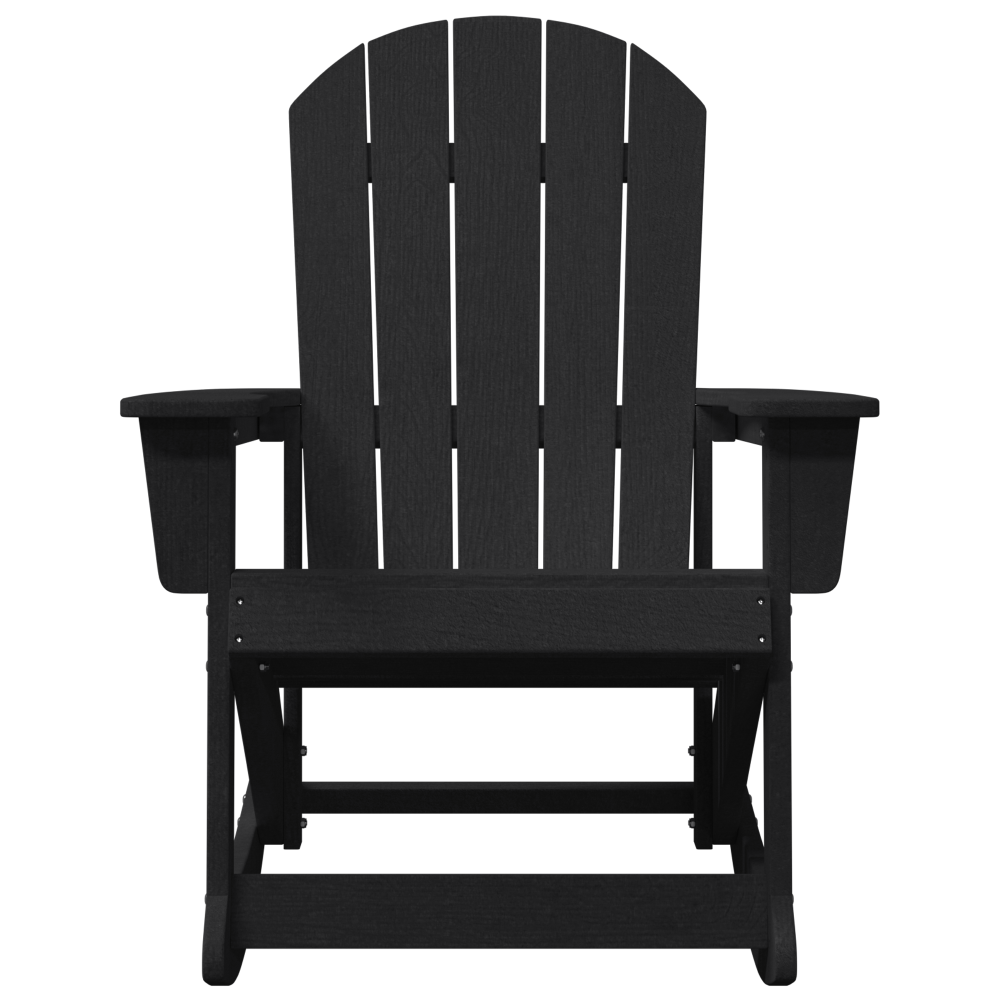 Produktbild för Adirondack Gungstolar 2 pcs Svart HDPE