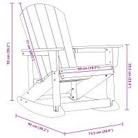 Produktbild för Adirondack Gungstolar 2 pcs Svart HDPE