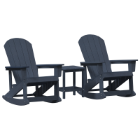 Produktbild för Trädgård loungemöbler 3 pcs Mörkblå HDPE