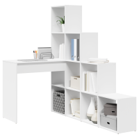 Produktbild för Hörnskrivbord Vit 101,5 x 149,5 x 149,5 cm Konstruerat trä