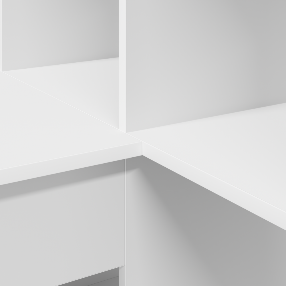 Produktbild för Hörnskrivbord Vit 101,5 x 149,5 x 149,5 cm Konstruerat trä