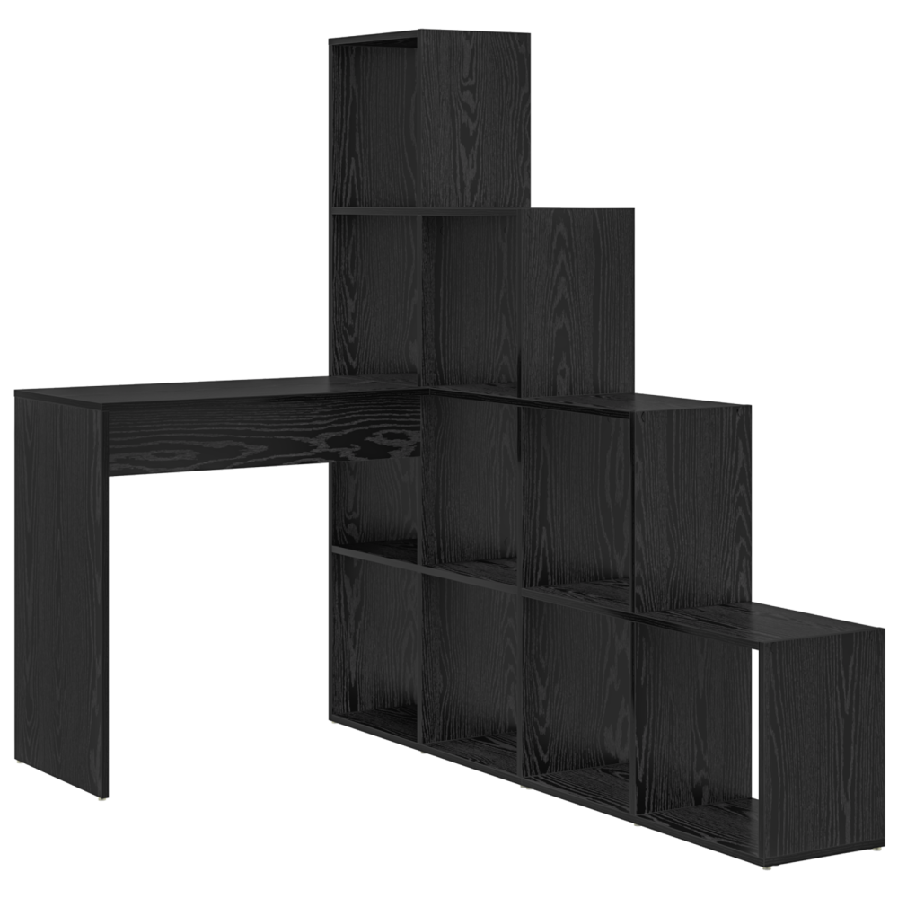 Produktbild för Hörnskrivbord Svart Ek 101,5 x 149,5 x 149,5 cm Konstruerat trä