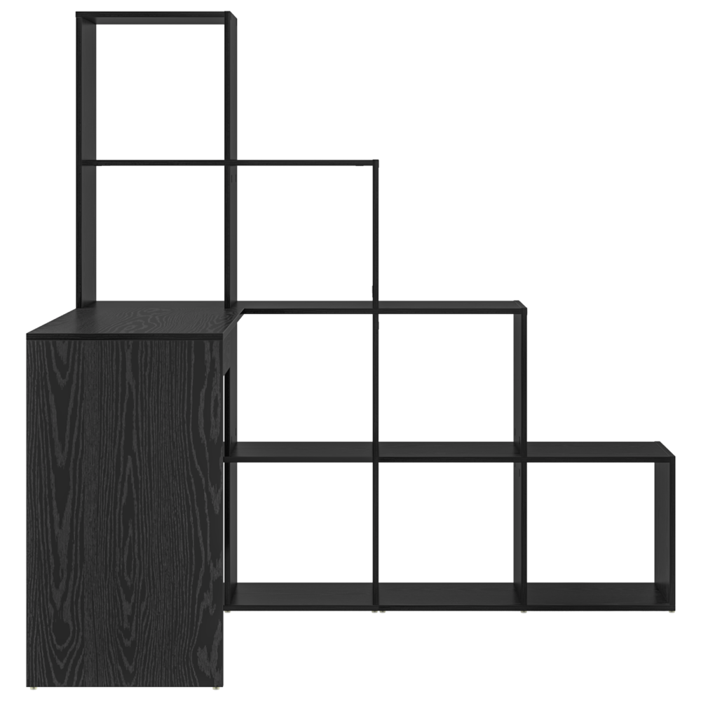 Produktbild för Hörnskrivbord Svart Ek 101,5 x 149,5 x 149,5 cm Konstruerat trä