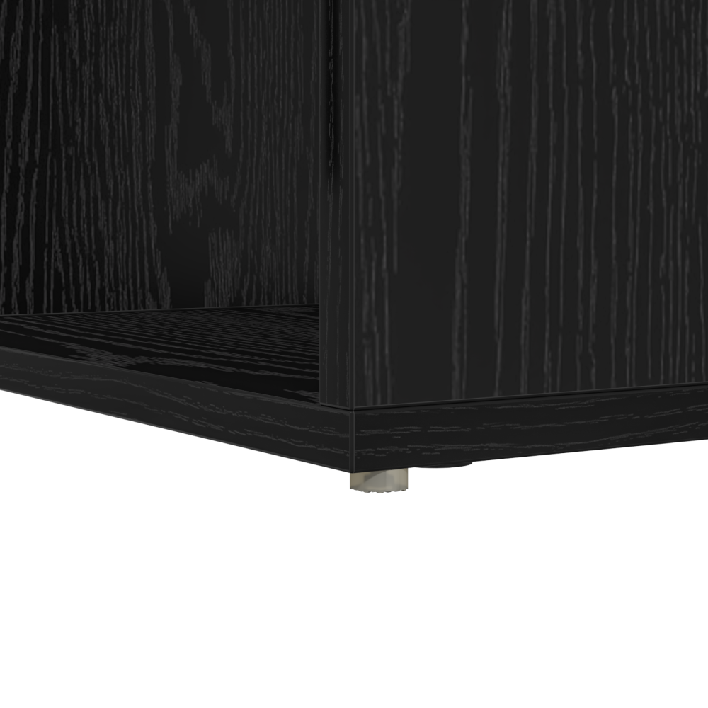 Produktbild för Hörnskrivbord Svart Ek 101,5 x 149,5 x 149,5 cm Konstruerat trä