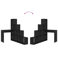 Produktbild för Hörnskrivbord Svart Ek 101,5 x 149,5 x 149,5 cm Konstruerat trä
